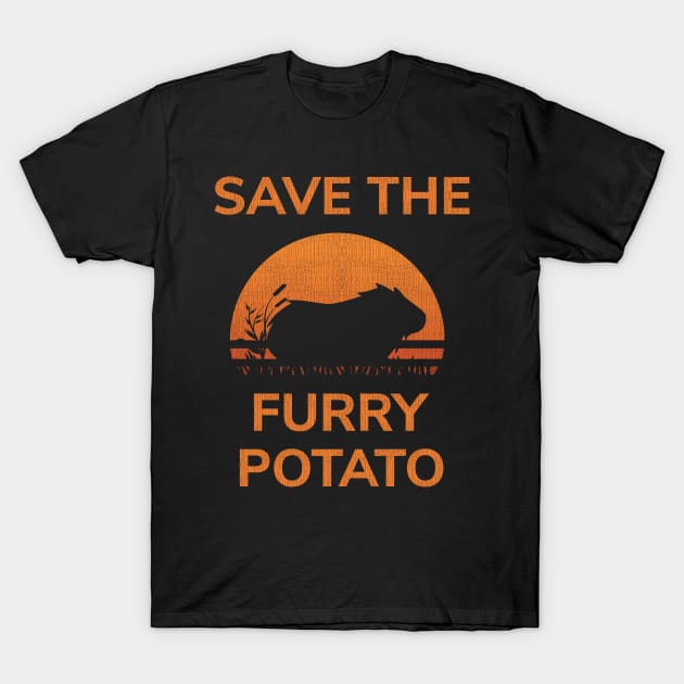 Save The Furry Potato T-Shirt - Guinea Pig Wheek Retro Gift T-Shirt by Ilyashop